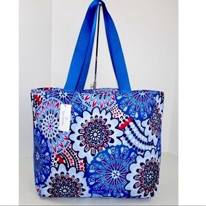 Vera Bradley Lighten Up Large Family Tote Bag FIREWORKS MEDALLION NWT